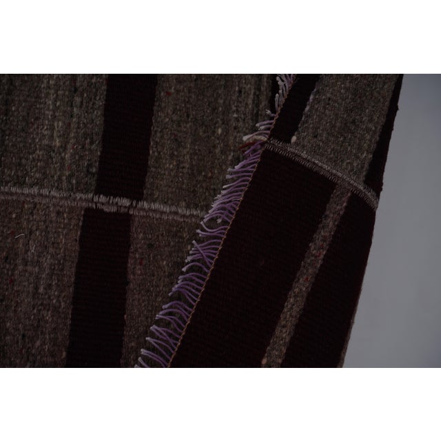 1960s Oversize Bohemian Striped Wool Kilim Rug 9'2'' X 11'4'' For Sale - Image 12 of 12