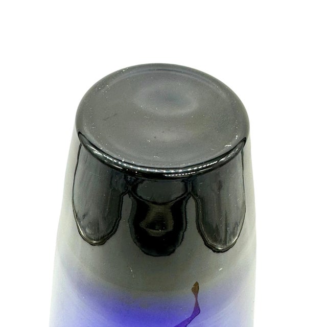 Royal Blue 1960s Royal Copenhagen/Holmegaard Danish Two-Tone Vintage Crystal Vase For Sale - Image 8 of 10