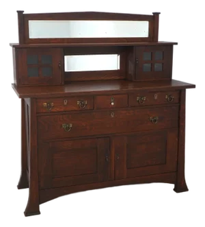 Antique Limbert Style Mission Oak Sideboard W. Mirror
