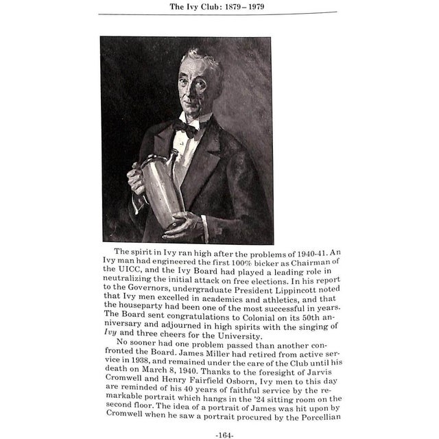 "The First Hundred Years of the Ivy Club 1879-1979: A Centennial History" 1979 Rich, Frederic C. For Sale - Image 10 of 12