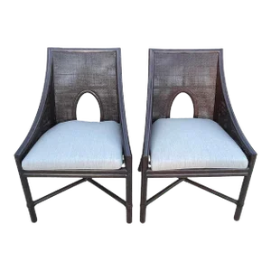 Barbara Barry for McGuire Caned Arm Chair - Set of 2