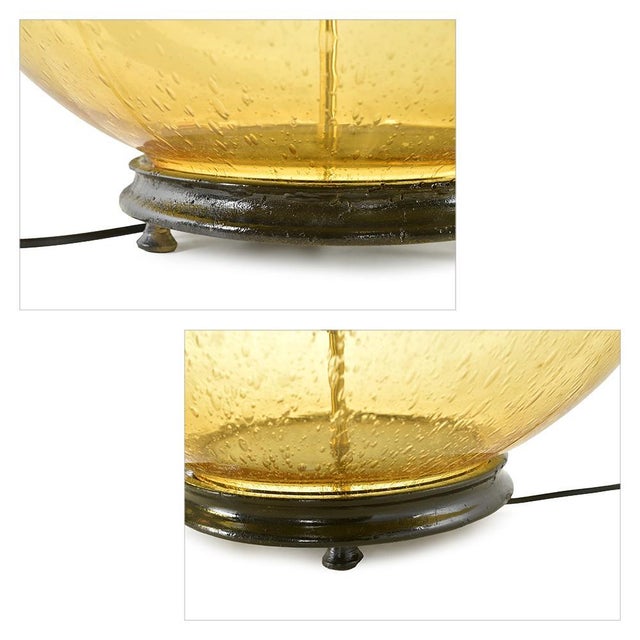 Spherical Light Fixture in Amber Glass, 20th Century For Sale - Image 6 of 9