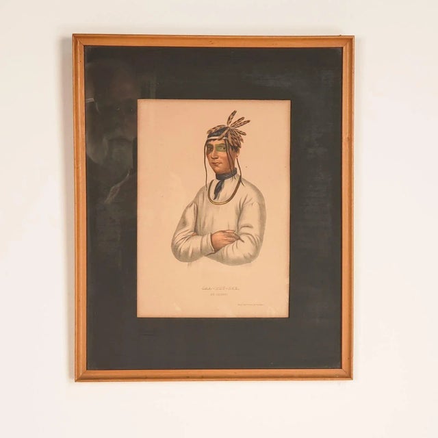 Hand-Colored Engraving of American Indians, 19th Century For Sale In San Francisco - Image 6 of 6