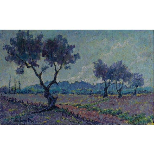 Joan Jubert Segon, Lavender Fields and Olive Trees, Primavera (Spring), 1970s, Oil on Canvas For Sale - Image 7 of 7
