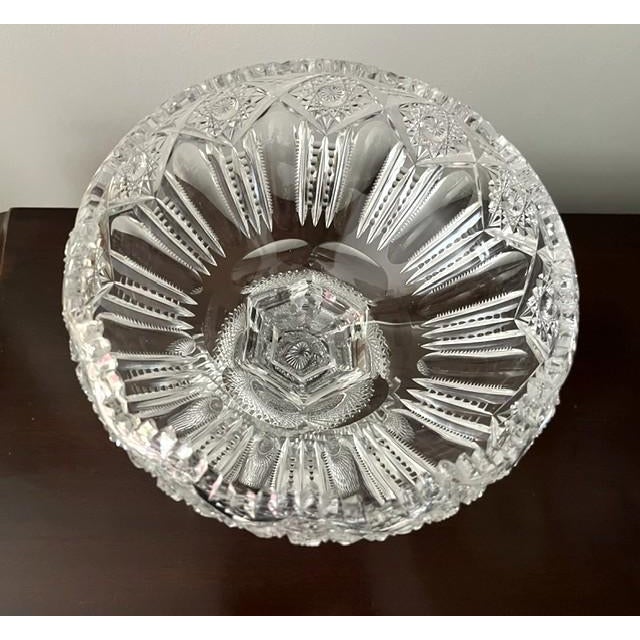 Antique American Brilliant Period Cut Crystal Footed Bowl/Compote For Sale In Philadelphia - Image 6 of 6