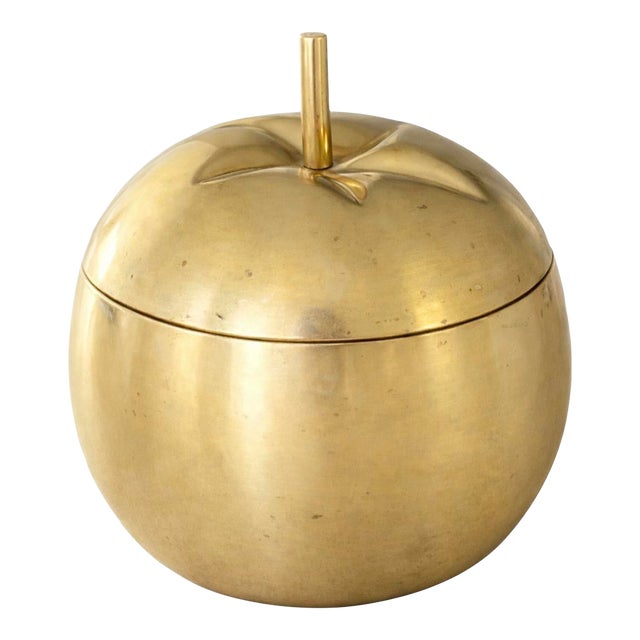 Vintage Apple-Form Lidded Ice Bucket / Decorative Container – Mid-Century Modern Sculptural Decor For Sale