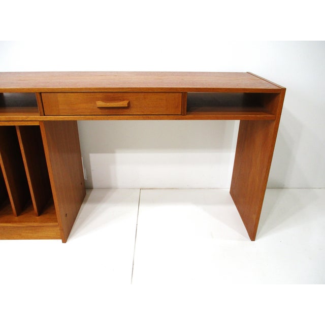 Teak Expandable 2 Pc. Stereo Record Desk Cabinet Denmark (A) For Sale In Cincinnati - Image 6 of 11