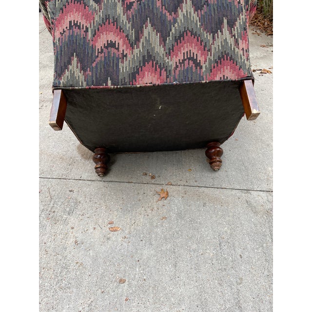 Overstuffed Upholstered Chair & Ottoman Set For Sale - Image 10 of 11