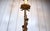 Gold Mid-Century Modern Gilt Metal Lotus Table Lamp With New Shade, Italy For Sale - Image 8 of 8