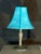 Mid 20th Century Matching Pair of Blue Shade Table Lamps With Bronze Tone Bases For Sale - Image 12 of 12