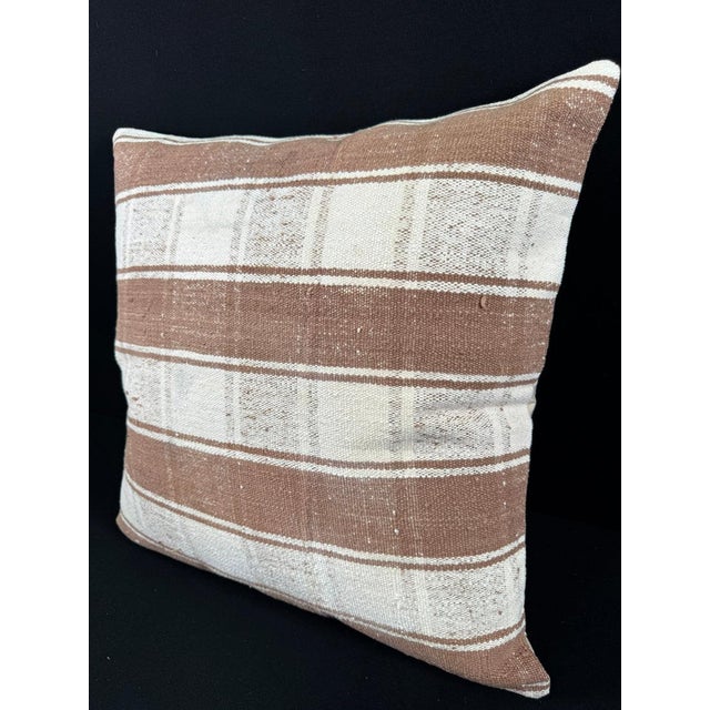 Turkish Hemp Pillow Cushion Natural Beige Brown Pillow Cushion Cover 24"x24" #30367 Enhance your home decor with our Kilim...
