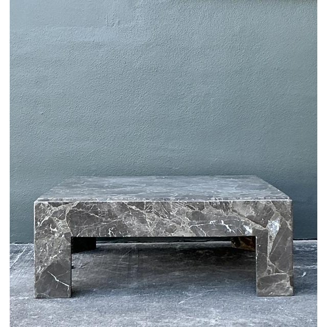Late 20th Century Vintage Boho Emperador Marble Coffee Table For Sale - Image 5 of 11