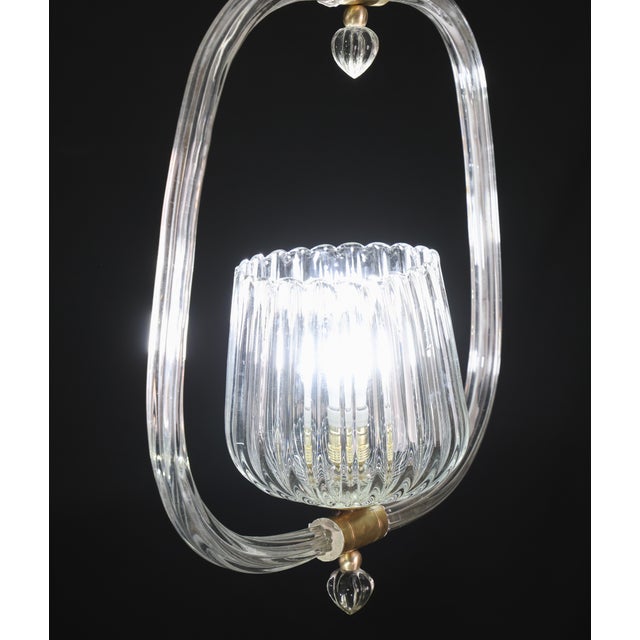 1950s Charming Murano Glass Art Deco Pendant Chandelier by Ercole Barovier For Sale - Image 10 of 14