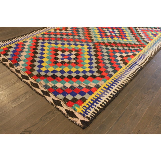 Mid 20th Century Mid 20th Century Vintage Kilim Wool Rug For Sale - Image 5 of 10