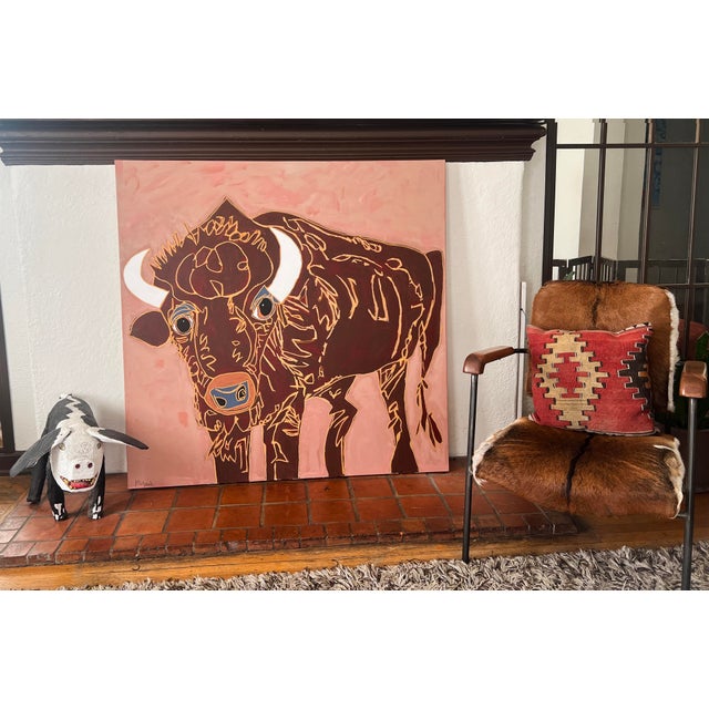 Bella the Buffalo - Acrylic on Canvas by Melinda McLeod For Sale In Los Angeles - Image 6 of 7