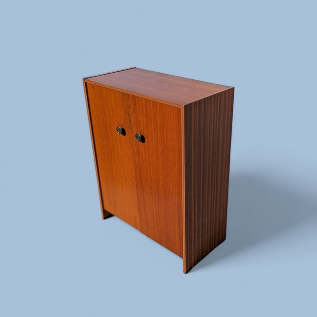 Vintage Mid-Century Teak Laminate Two-Door Storage Cabinet For Sale In Los Angeles - Image 6 of 13
