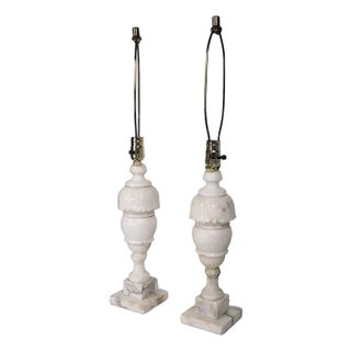 Vintage Alabaster Table Lamps - a Pair For Sale