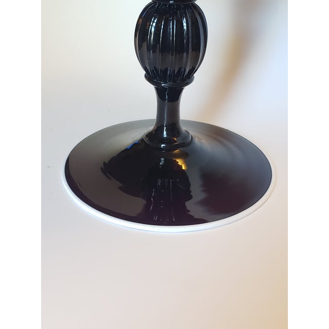 Vintage Murano Glass Amethyst Tazza Compote Bowl Attr Salviati For Sale - Image 13 of 18