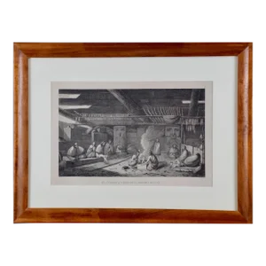 "Inside of a House in Nootka Sound" (Canada) by John Webber From Captain Cook's 3rd Voyage, 1784