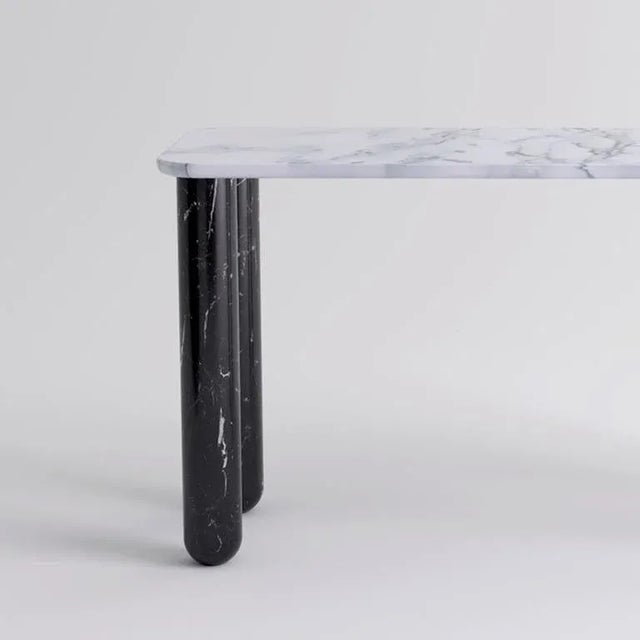 Contemporary Small White and Black Marble Sunday Dining Table by Jean-Baptiste Souletie For Sale - Image 3 of 10
