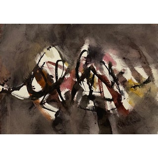 Pawel Kontny, Modernist Abstract Expressionist Watercolor Painting Bauhaus Weimar Artist For Sale