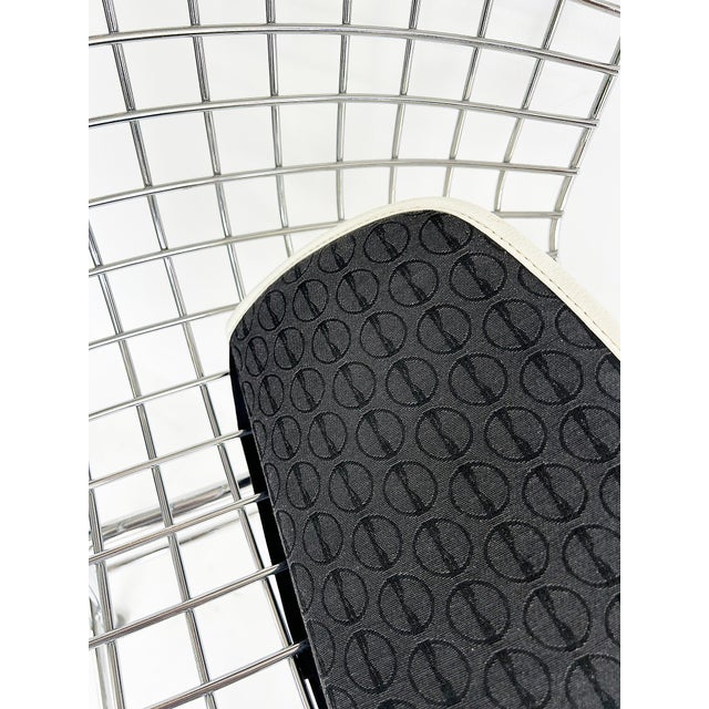 Harry Bertoia Knoll Wire Bar Stool With Leather Seat Pad For Sale - Image 10 of 13