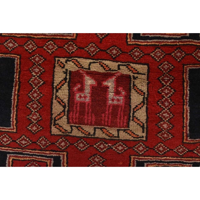 Textile Ardabil Runner 3’9” X 9’7” Blue Wool Vintage Tribal Hand-Knotted Oriental Rug For Sale - Image 7 of 15