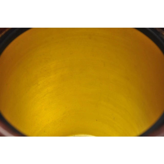 Vintage Loyal Papeete Firetruck Brown Leather Brass Eagle Handle Bar Ice Bucket For Sale - Image 9 of 11