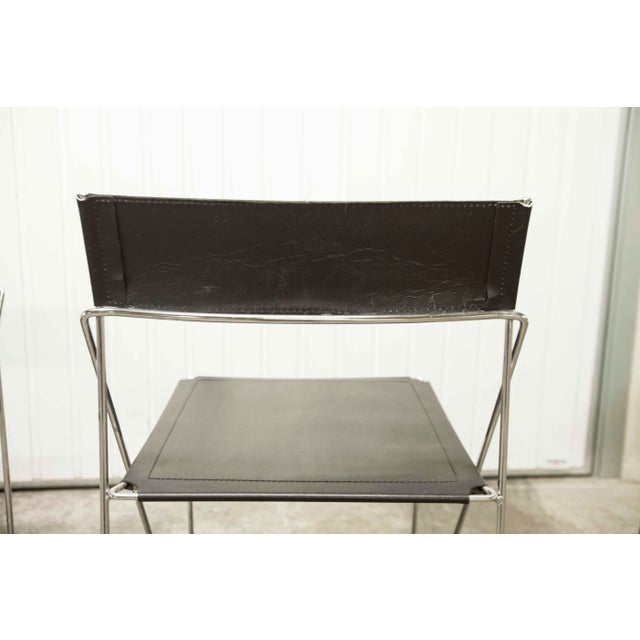 Minimalist X Line Chairs by Niels Jørgen Haugesen for Hybodan, 1970s, Set of 3 For Sale - Image 6 of 18