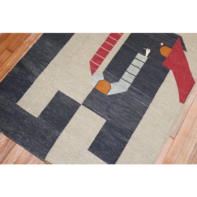 Late 20th Century Elephant Face Persian Kilim - 3'5" x 4'2" For Sale - Image 17 of 18