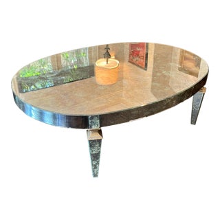 1940’s Vintage Art Deco Mirrored Coffee Table For Sale