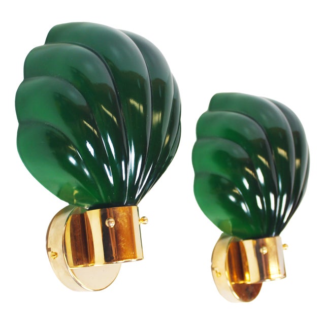 Large Italian Glass and Chrome Wall Lamps, Italy, 1970s, Set of 2 For Sale