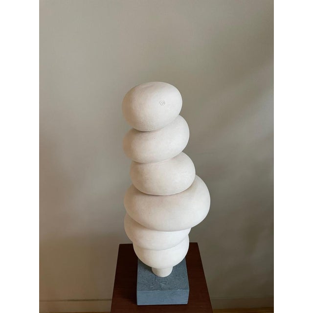 Modder Observing Ceramic Sculpture by Françoise Jeffrey Dimensions: W 17 x 52 cm Materials: earthenware, off white, coil-...
