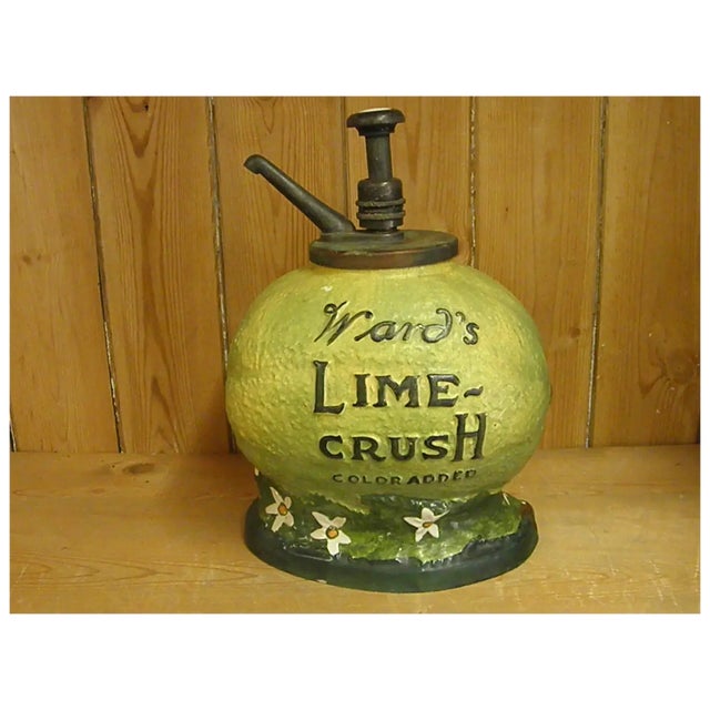 Ceramic Rare 1910-20s Wards Lime Crush Syrup Dispenser For Sale - Image 7 of 18