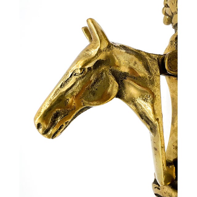 Farmhouse Vintage Brass Horse Head Door Knocker – Equestrian / English Country Style For Sale - Image 3 of 11