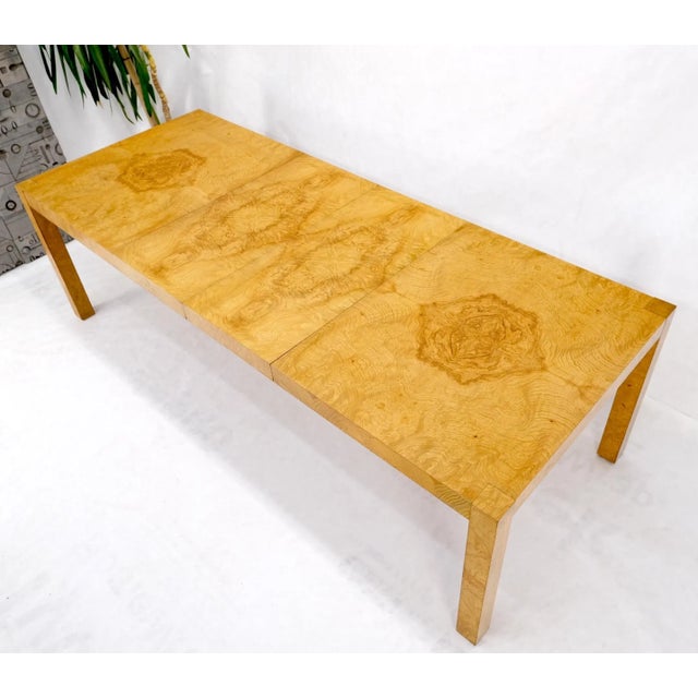 Parson Burl Walnut Rectangle Lane Furniture Dining Table w/ Two Leaves For Sale - Image 6 of 13