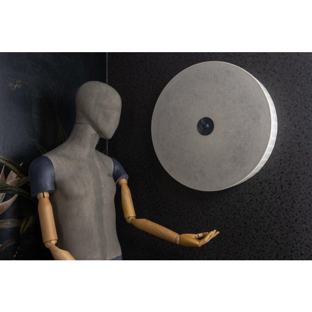 Large Mid-Century Modern Round White Cocoon Flush Mount from Goldkant Leuchten, 1960s For Sale - Image 4 of 18