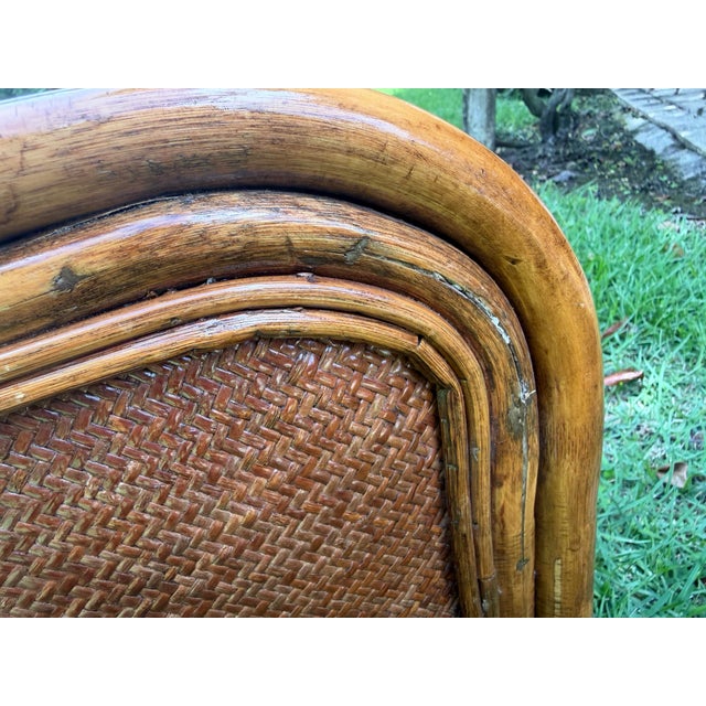 Vintage Organic Modern Barrel Form Rattan Ottoman For Sale - Image 11 of 12