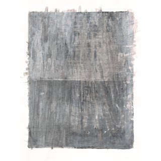 Lobos Overlook-03 Original Abstract Painting by Carrie Bergey, White Warm Grey For Sale