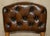 Hollywood Regency Antique Regency Brown Leather & Oak Chesterfield Desk Chair, 1820s For Sale - Image 3 of 18