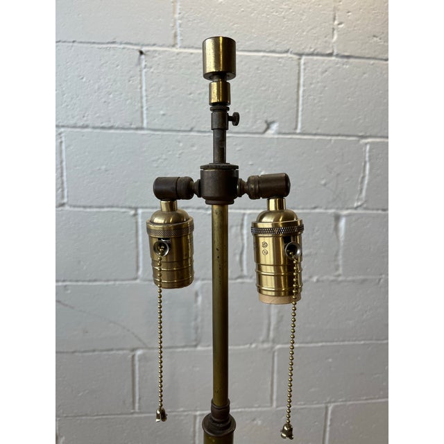 Brass Stiffel Brass Floor Lamp With Round Glass Table For Sale - Image 8 of 12