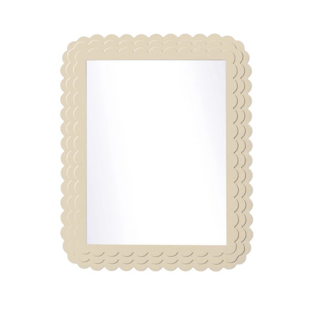 Contemporary Fleur Home Carnival Krewe Rectangle Mirror in Delaware Putty, 36x48 For Sale - Image 3 of 3