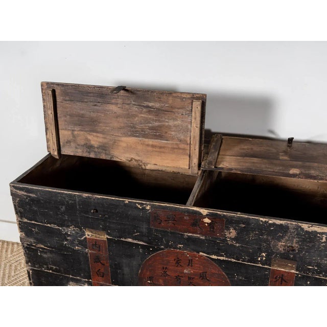 Asian Antique Antique Painted Trunk For Sale - Image 3 of 6