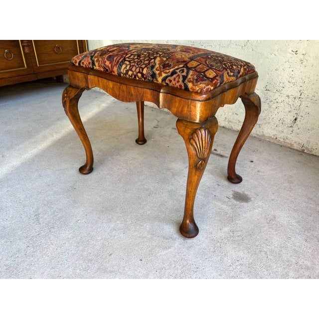 20th Century French Provincial Style Walnut Footstool or Ottoman For Sale - Image 4 of 17