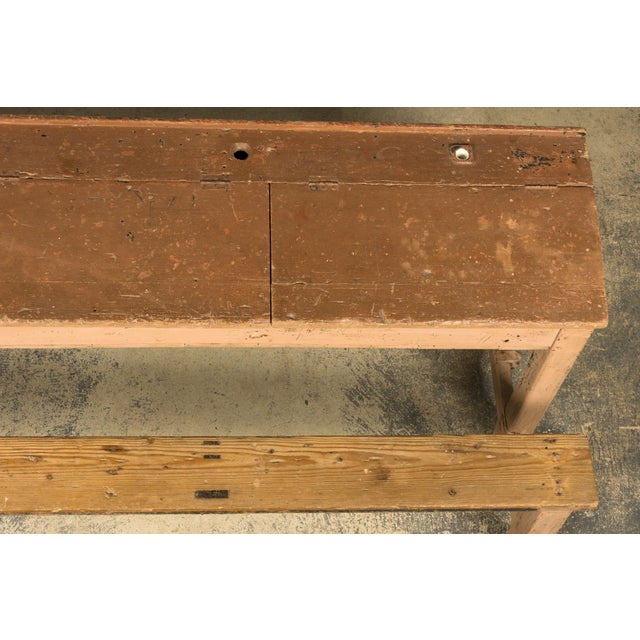 Late 19th Century French Painted School Desk With Integrated Bench For Sale In New York - Image 6 of 18