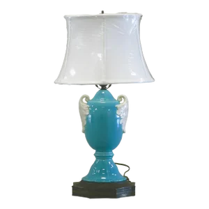 1940s Tiffany Blue Color Urn Lamp