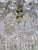 1950s Vintage Hollywood Regency Floral Embossed Brass French Crystal Basket Chandelier For Sale - Image 5 of 8