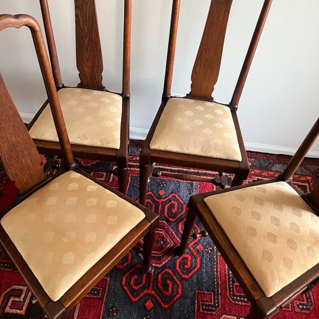 1930's Georgian / Queen Anne Style Dining Chairs For Sale - Image 4 of 9