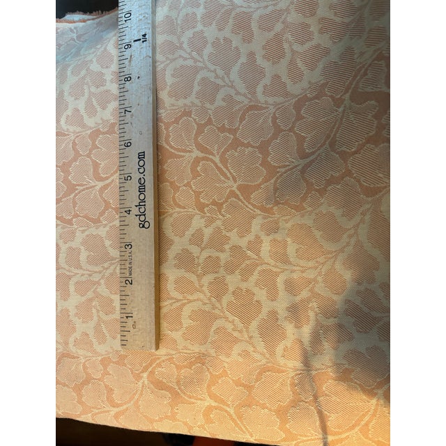 Salmon 4 1/2 Yards of Cowtan and Tout Cotton in Ginkgo Leaf Pattern Cantaloupe Fabric For Sale - Image 8 of 10