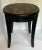 Vintage distressed black painted stool. Charming cabriole legs and elegant carved skirt under the top.